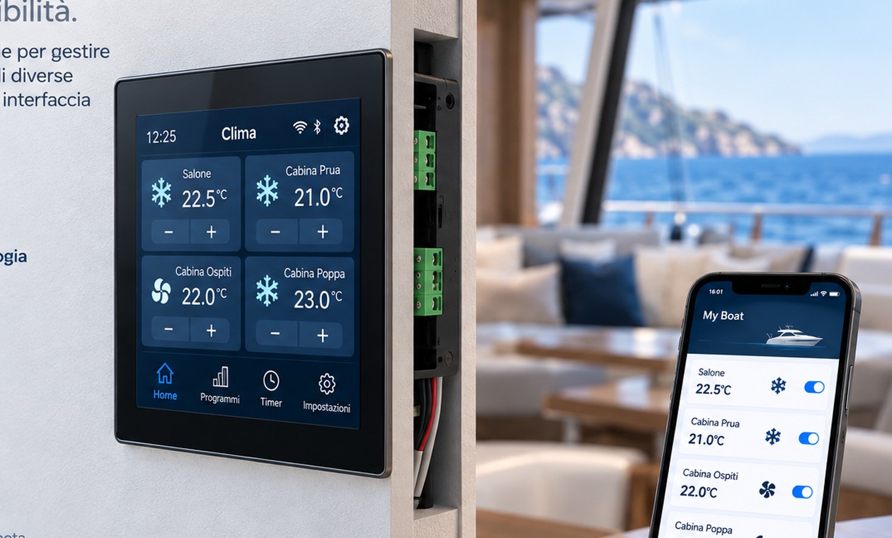 Sistema di controllo clima per nautica